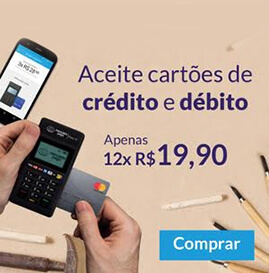 Aceite cartões de crédito e débito. Sem aluguel. Apenas 12x R$ 19,90. Comprar